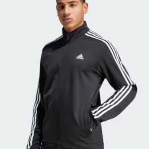 Men’s Adidas Full Zip  Black and White Track Jacket